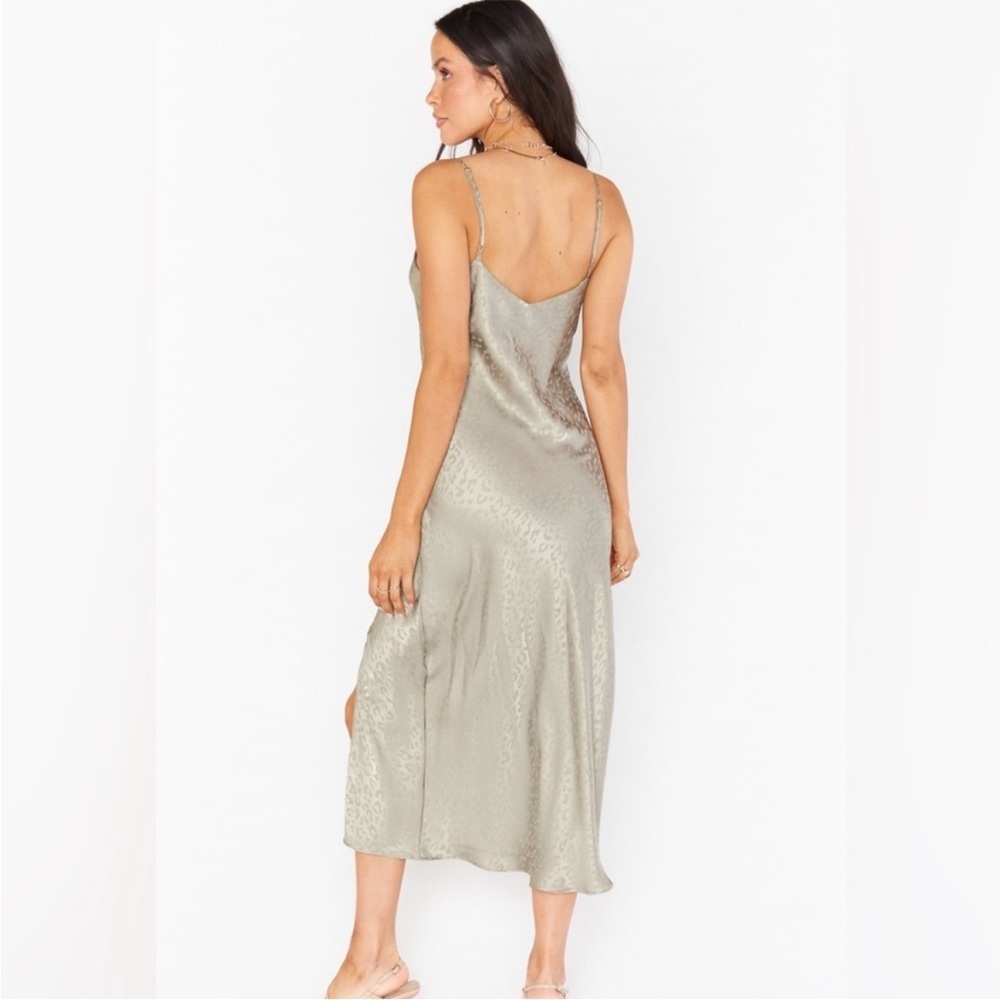 Show Me Your Mumu Zio Dress Sz L Sage Green Cheetah Slip Dress Coquette Lingerie - Picture 3 of 16
